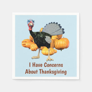 I Have Concerns About Thanksgiving Funny Turkey Napkin