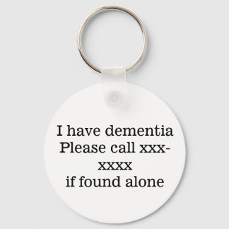 I have dementia, please call template emergency ID Key Ring