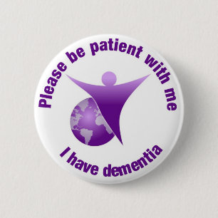 I have Dementia Purple Angel Support Button Badge