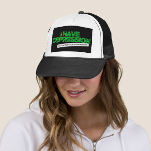 I have Depression Neon font  Trucker Hat