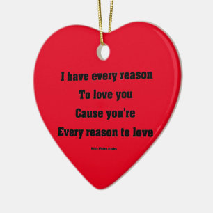 I have every reason to love you ceramic tree decoration