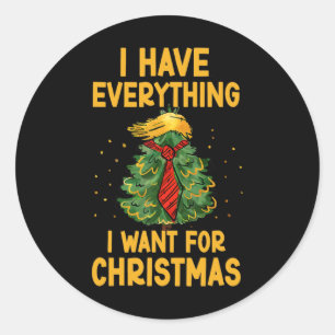 I Have Everything I Want For Christmas Funny Xmas Classic Round Sticker