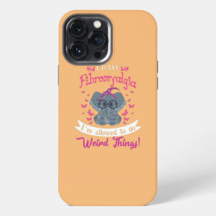 I Have Fibromyalgia Awareness Cute Elephant iPhone 13 Pro Max Case
