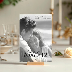 I Have Found the One Black and White Photo Table Number