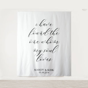 “I Have Found The One” – Elegant Wedding Backdrop Tapestry