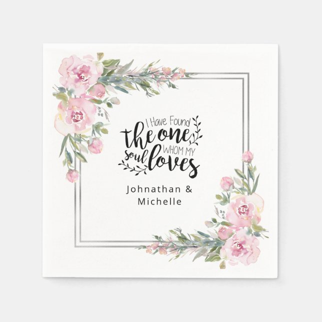 I have found the one my soul loves Bible Verse Napkin (Front)