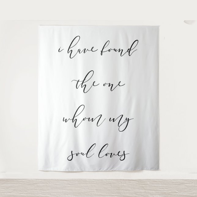 "I Have Found the One" Wedding Backdrop Banner Tapestry (Front)