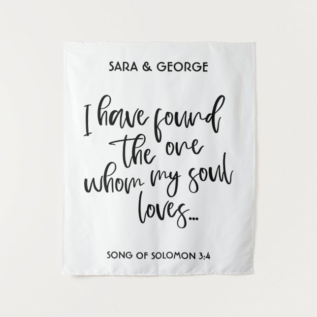 I Have Found The One Wedding Signage Photo Booth Tapestry (Front)