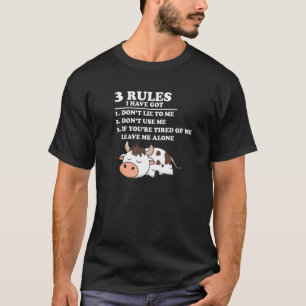 I Have Got 3 Rules I Don't Lie To Me Cow Christmas T-Shirt