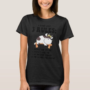 I Have Got 3 Rules I Don't Lie To Me Cow Christmas T-Shirt