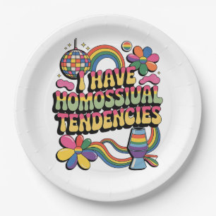 I Have Homosexual Tendencies LGBT Pride Month Paper Plate