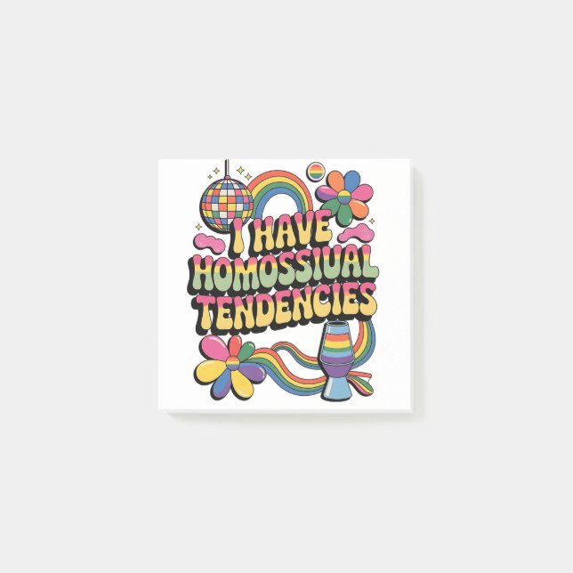 I Have Homosexual Tendencies LGBT Pride Month Post-it Notes (Front)