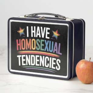 I Have Homosexual Tendencies LGBTQ Pride Rainbow Metal Lunch Box