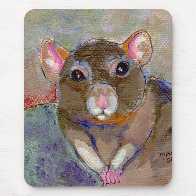 I Have Issues - fun sensitive pet rat painting art Mouse Pad (Front)