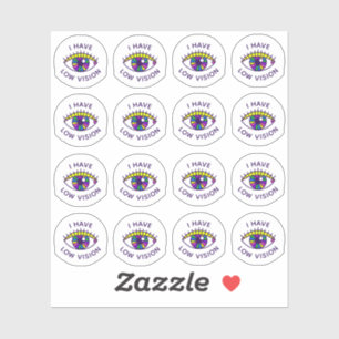 I Have Low Vision Blind Eyeball Nametag Badge Icon