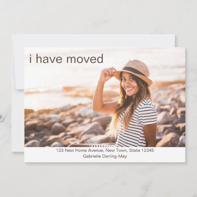 I Have Moved Custom Photo Neutral New Address Announcement (Front)