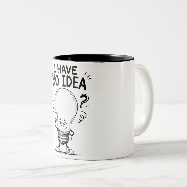 I Have No Idea Funny Light Bulb Mug (Front Right)