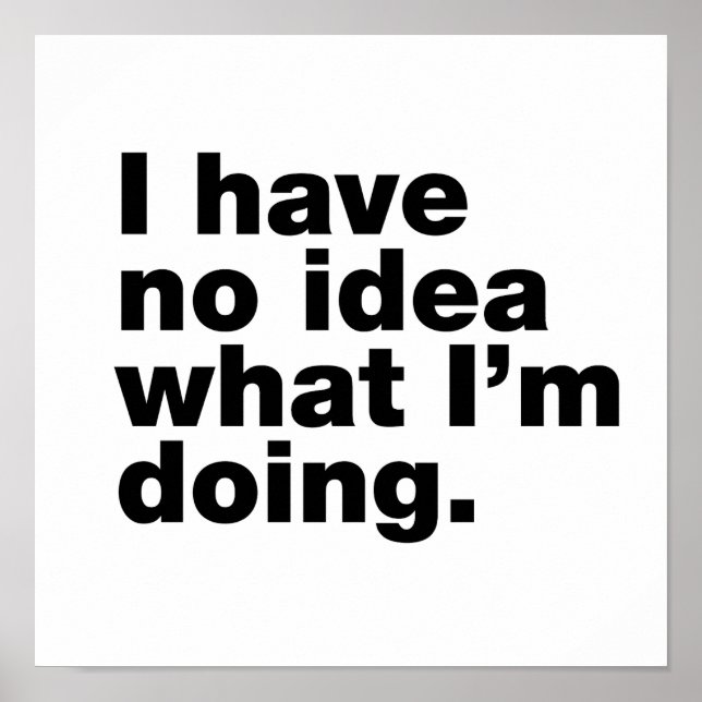 I have no idea what I'm doing Poster (Front)