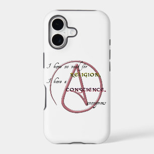 I Have No Need for Religion with Atheist Symbol