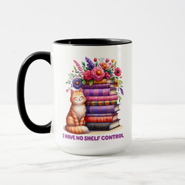 I have no shelf control kitty mug (Left)