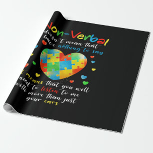 I Have NONVERBAL Autism Awareness Puzzle Piece Wrapping Paper