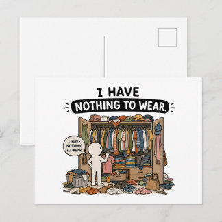 I Have Nothing to Wear – Funny Closet Meme Postcard