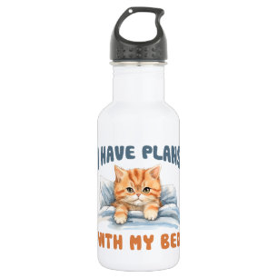 I Have Plans with My Bed – Cosy Orange Cat 532 Ml Water Bottle