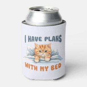 I Have Plans with My Bed – Cosy Orange Cat Can Cooler