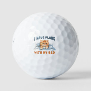 I Have Plans with My Bed – Cosy Orange Cat Golf Balls