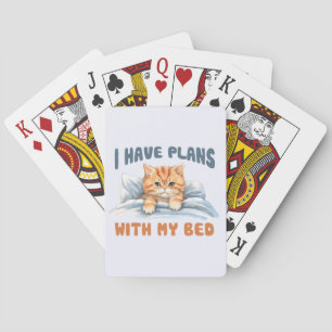 I Have Plans with My Bed – Cosy Orange Cat Playing Cards