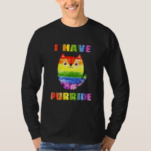 I Have Purride Watercolor Rainbow Cat Lgbtq Pride T-Shirt