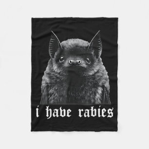 I Have Rabies Bat Vintage Cute Bat Fleece Blanket