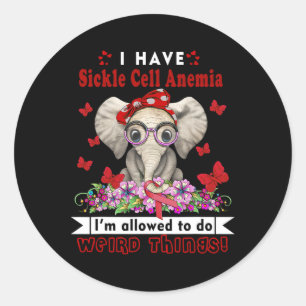 I Have Sickle Cell Anaemia Awareness  Classic Round Sticker