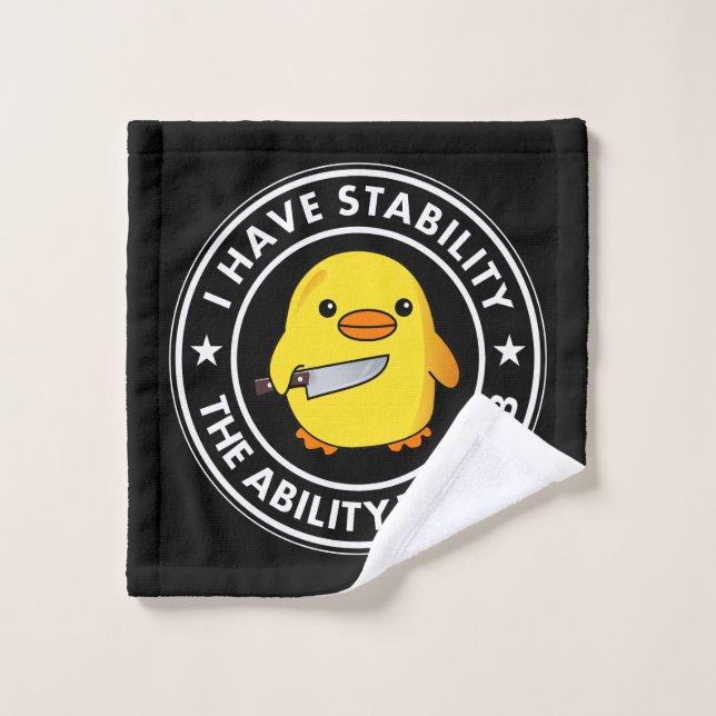 I Have Stability Ability To Stab Funny Wash Cloth (Wash Cloth)