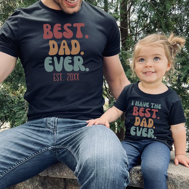 I Have The Best Dad Ever Vintage Father Child T-Shirt (Creator Uploaded)