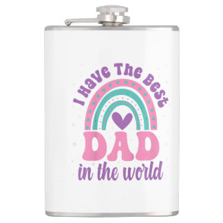 I Have The Best Dad In The World Toddler Girl Fath Hip Flask