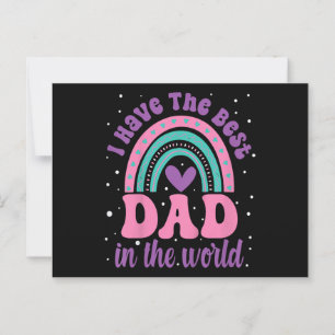 I Have The Best Dad In The World Toddler Girl Fath Postcard