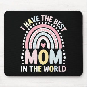 I Have The Best Mum In The World Boho Rainbow Mouse Pad