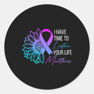 I Have Time To Listen Mental Health Suicide Awaren Classic Round Sticker