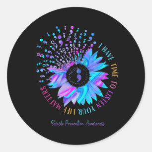 I Have Time To Listen Prevention Classic Round Sticker