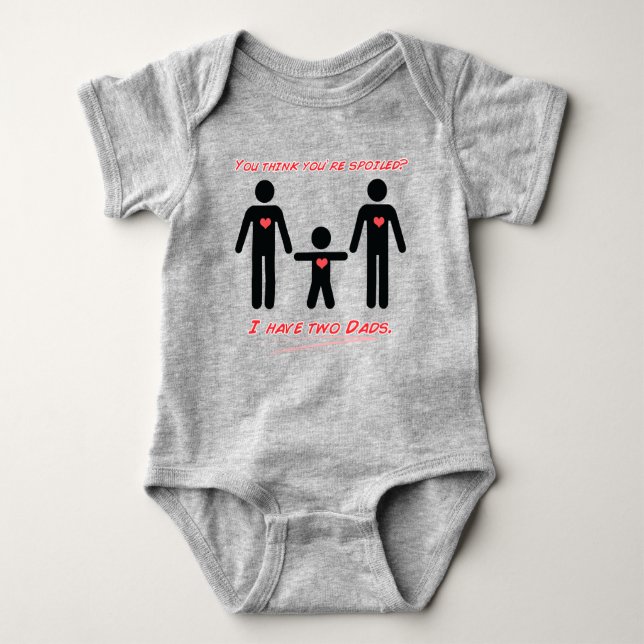 I have two Dads Baby Bodysuit (Front)