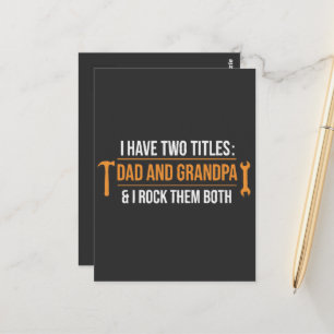 I Have Two Titles Dad and Grandpa Handyman Father' Postcard