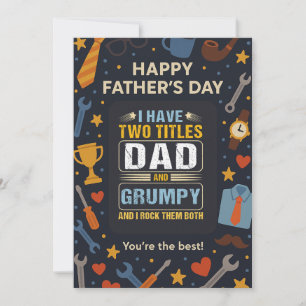 I Have Two Titles Dad And Grummy Fathers Day Gift Invitation