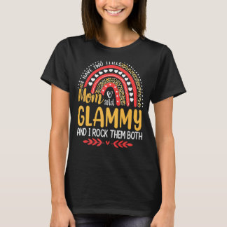 I Have Two Titles Mum And Glammy Leopard Rainbow T-Shirt