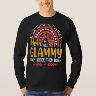 I Have Two Titles Mum And Glammy Leopard Rainbow T-Shirt