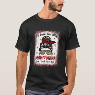 I Have Two Titles Mum And Mama Buffalo Plaid Red M T-Shirt
