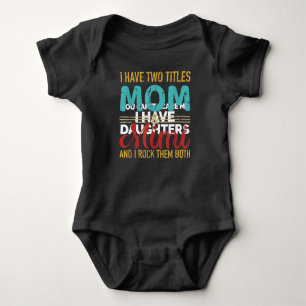 I have two titles mum and mimi grandma t-shirt baby bodysuit