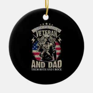 i have two titles veteran and dad and i rock them ceramic tree decoration