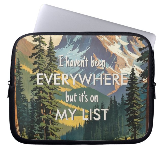 I haven't been everywhere Retro Wanderlust Travel Laptop Sleeve (Front)