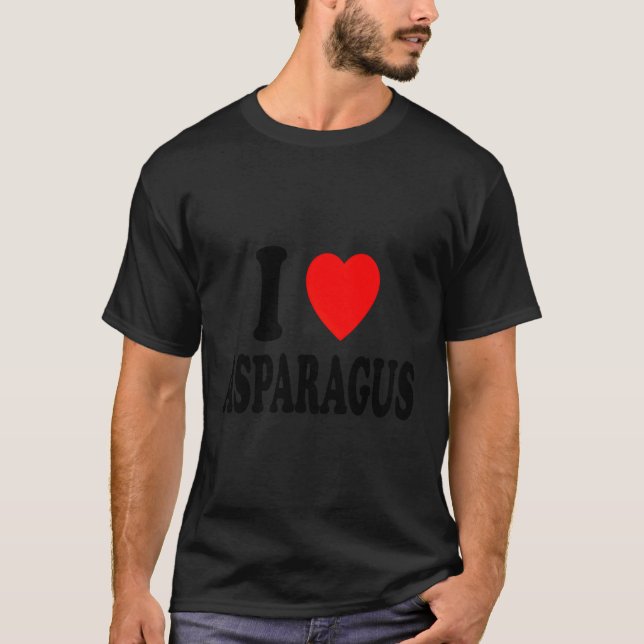 I He Love Asparagus Vegan Vegetarian Favourite Veg T-Shirt (Front)